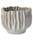 Scavo oversized grey sculptural ceramic tree planter, 18.75 inch
