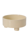 Hailey off-white ribbed footed ceramic bowl planter, 9.5 inch