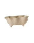 Glaslow tan footed reactive glaze ceramic trough planter, 11 inch