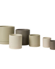 Romey Ceramic Planter with Drainage and Saucer, Ochre, 7 inch - Planty Love Co