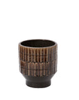 Kasra brown handmade brutalist ceramic planter, 9.75 inch