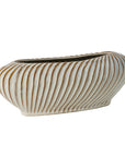 Tomar off-white textured ceramic trough planter, 14 inch