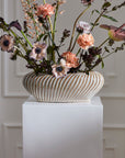 Tomar off-white textured ceramic trough planter, 14 inch, view 2