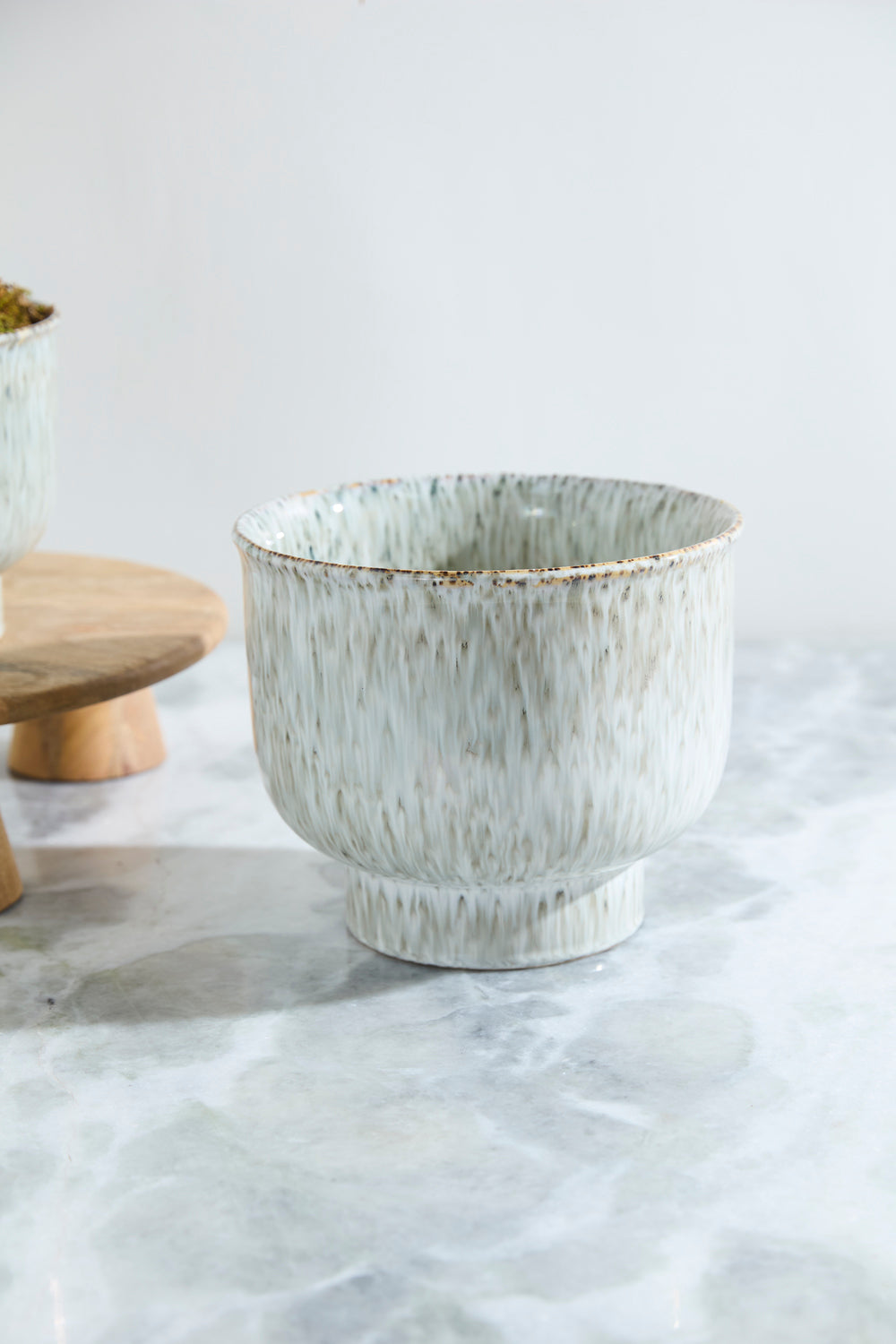 Large Hayden multicolor patterned reactive glaze ceramic planter, 9.5 inch, view 2