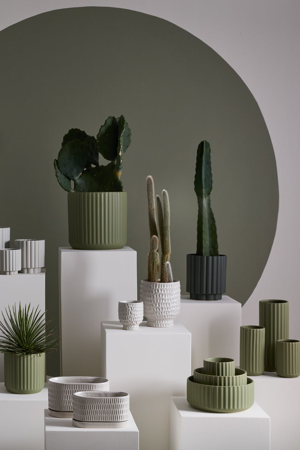Beam Fluted Planter, Sage Green, 7 inch - Planty Love Co