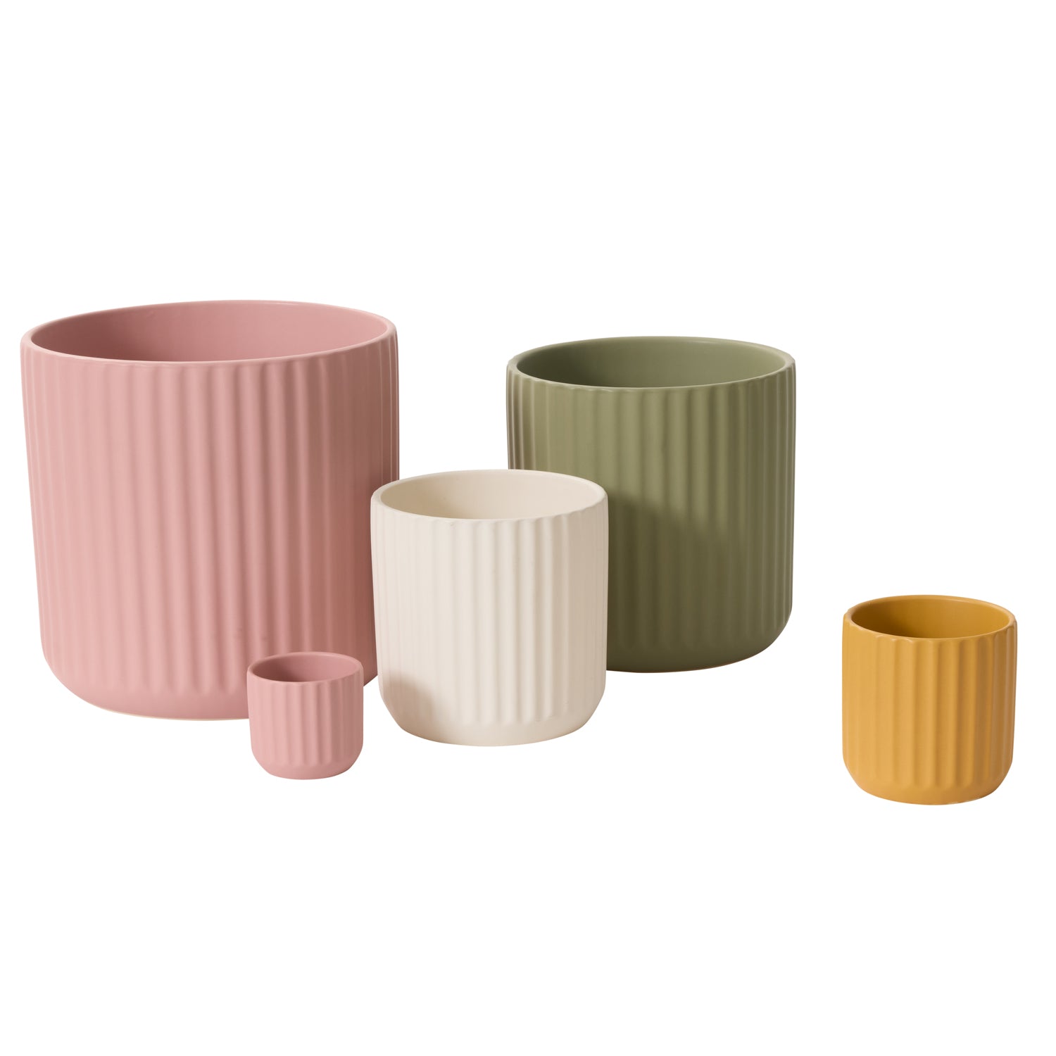 Beam matte ceramic planter with straight sides