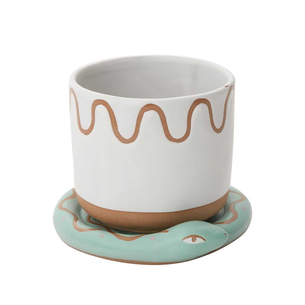 Bindi White Ceramic Planter with Drainage, 5.5 x 4.25 inch - Planty Love Co