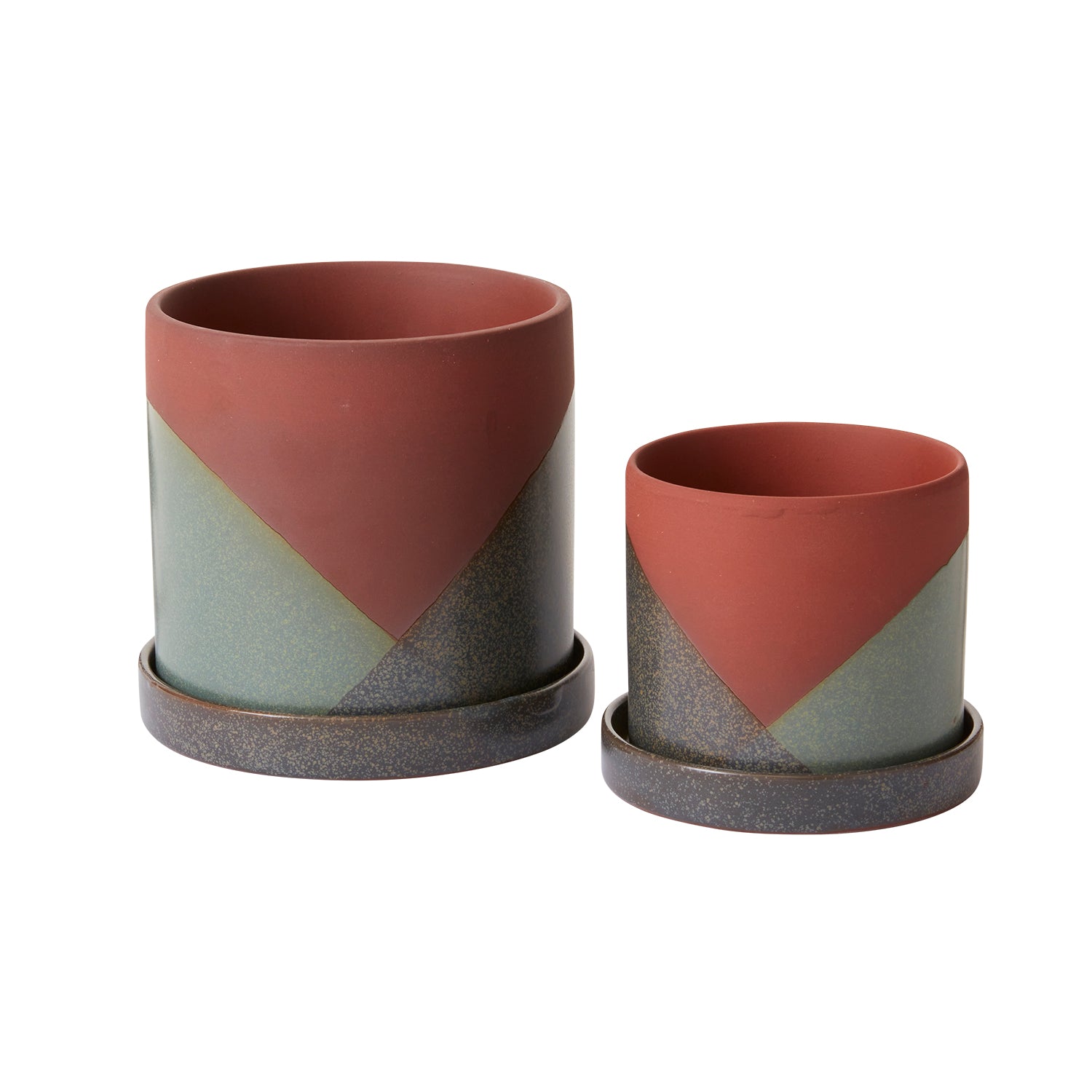El Cerro wide low ceramic planter with drainage hole