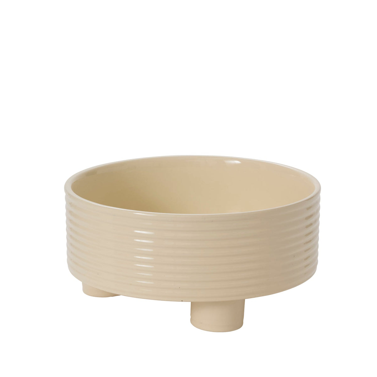 Hailey Ribbed Footed Ceramic Bowl, 9.5 inch - Planty Love Co