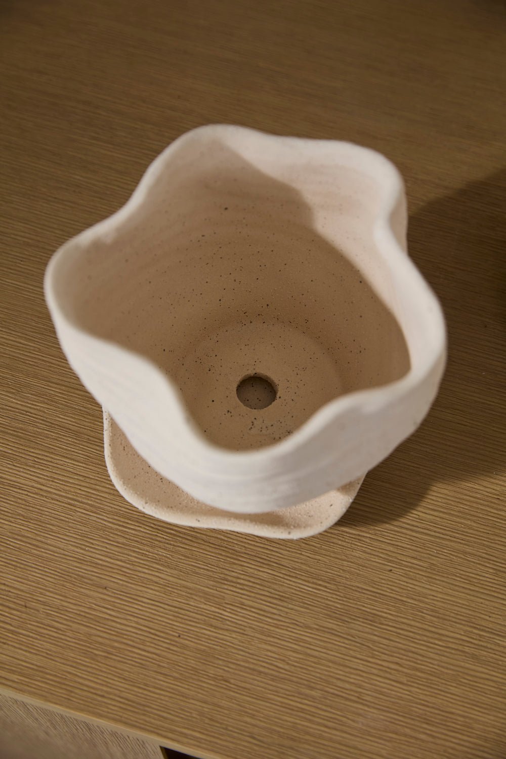 Highland Wavy Rim Planter with Saucer, 6 inch - Planty Love Co