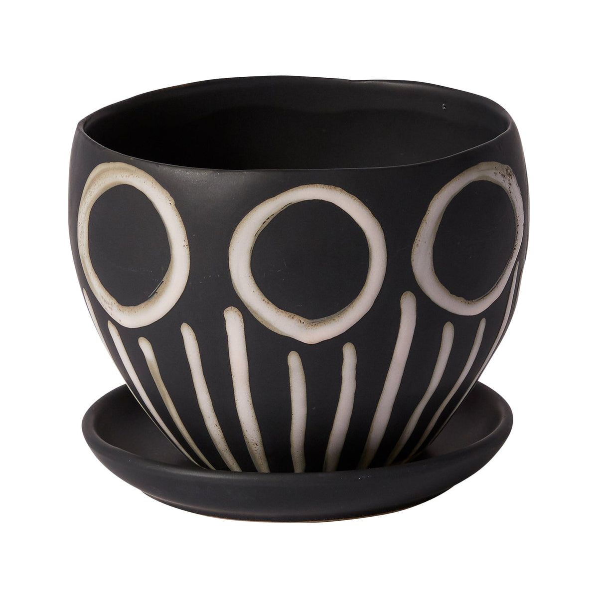 Hootie Hoo Black Ceramic Planter, 7 x 5.5 inch - Planty Love Co