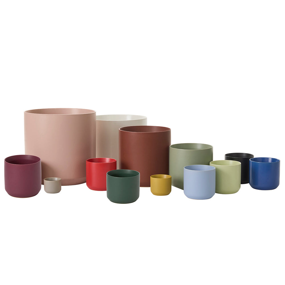 Kendall matte ceramic cylinder planter
