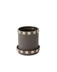 Kimo Black and White Ceramic Planter with Saucer, 7.25 inch - Planty Love Co