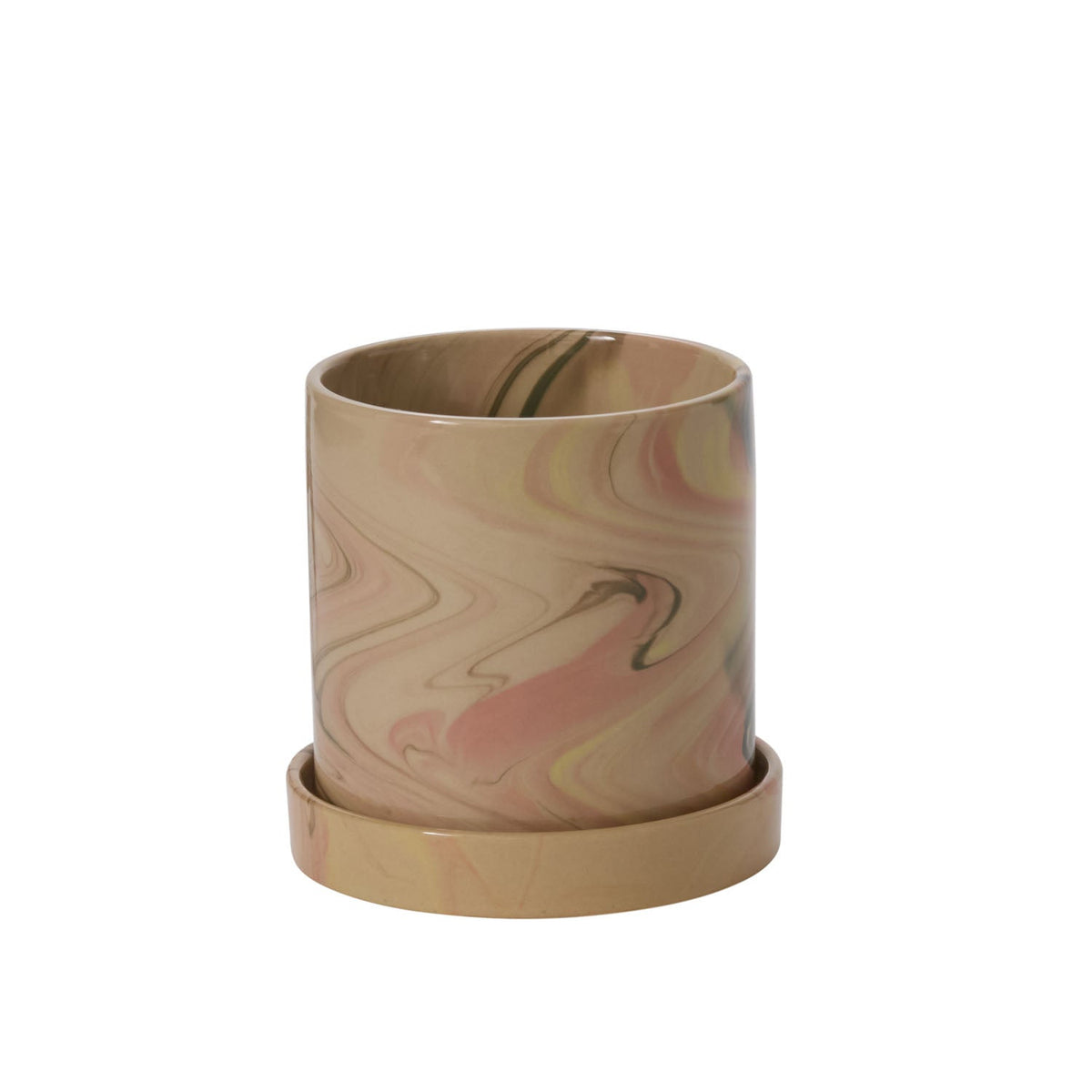 Melage with Saucer Multicolor Ceramic Planter with Drainage, 5.5 x 5.5 inch - Planty Love Co