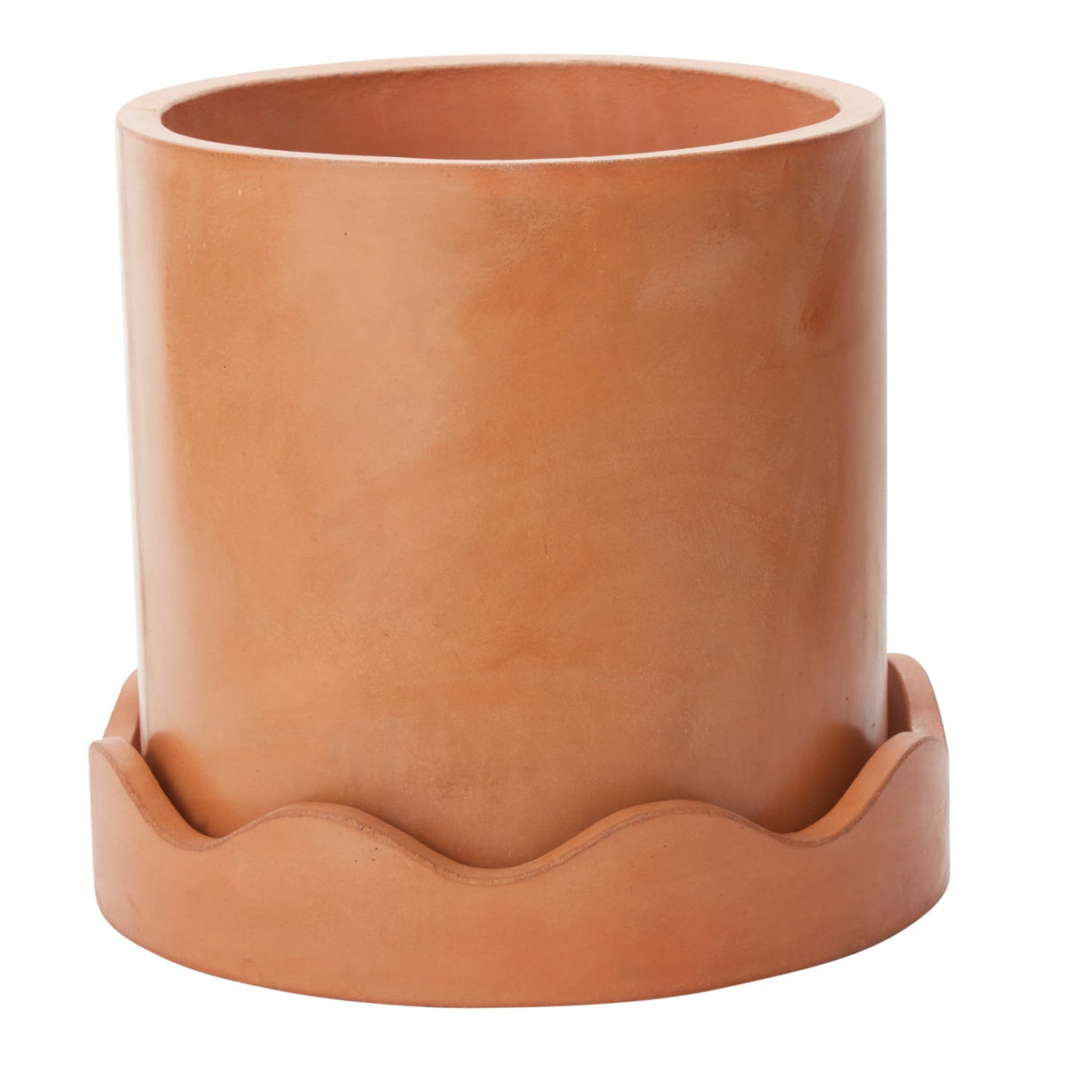 Neda Terracotta Concrete Planter with Drainage, 16.25 x 15 inch - Planty Love Co