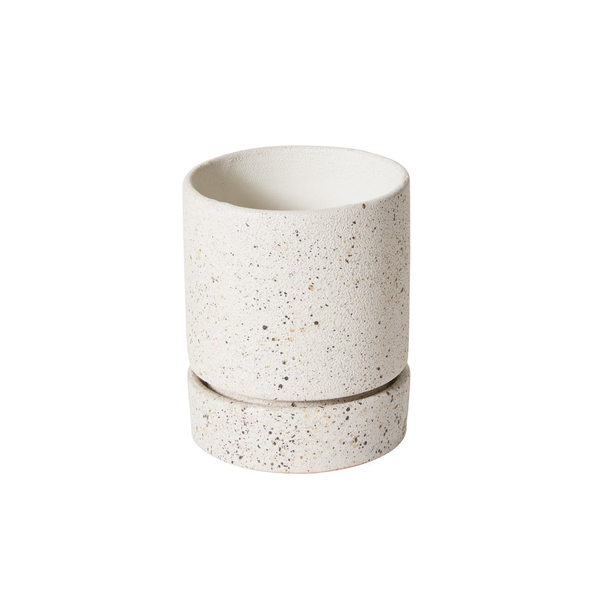 Nisha Textured Ceramic Planter with Saucer, 6.5 inch - Planty Love Co