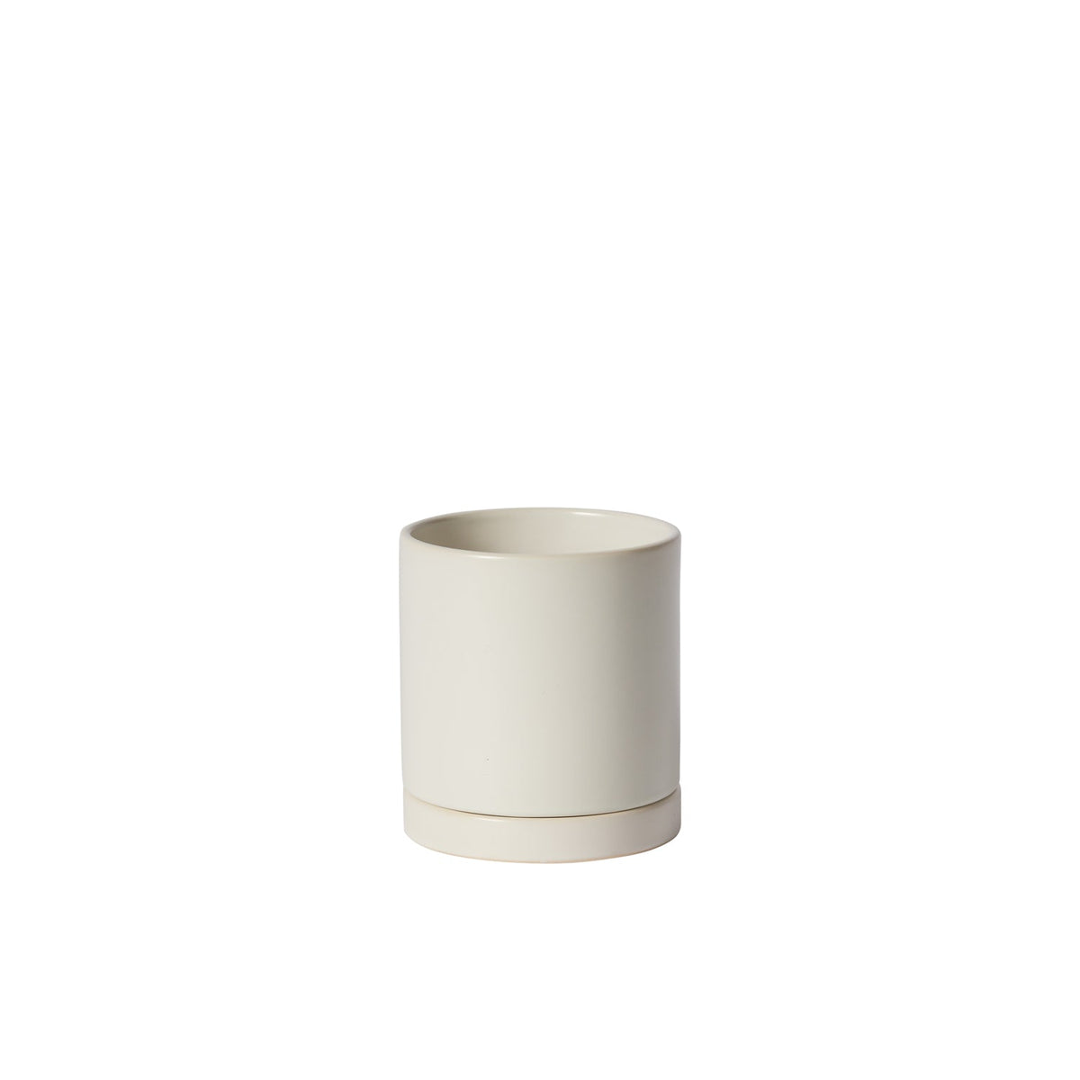 Romey White Ceramic Planter with Drainage, 4.25 x 4.75 inch - Planty Love Co