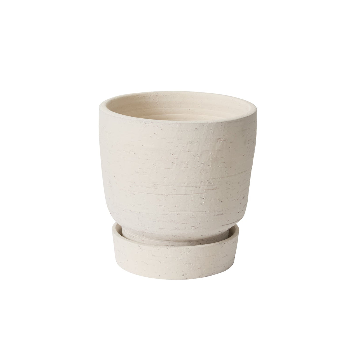 Salvage Recycled Ceramic Planter with Saucer, 8 inch - Planty Love Co
