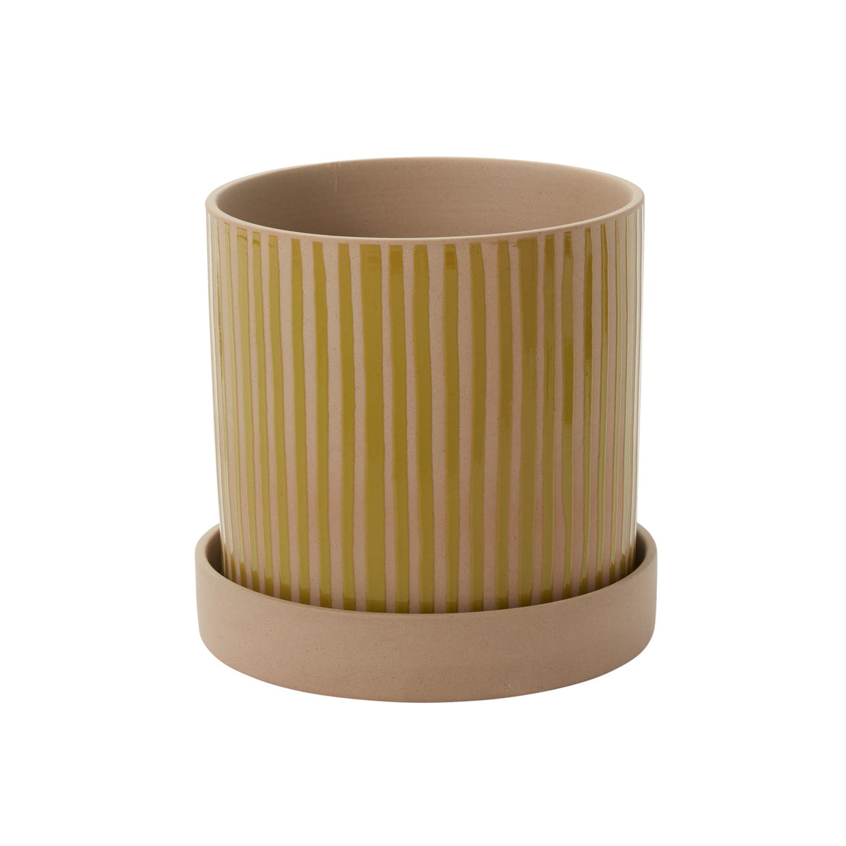 Sullivan with Saucer Green Ceramic Planter with Drainage, 10 x 9.5 inch - Planty Love Co