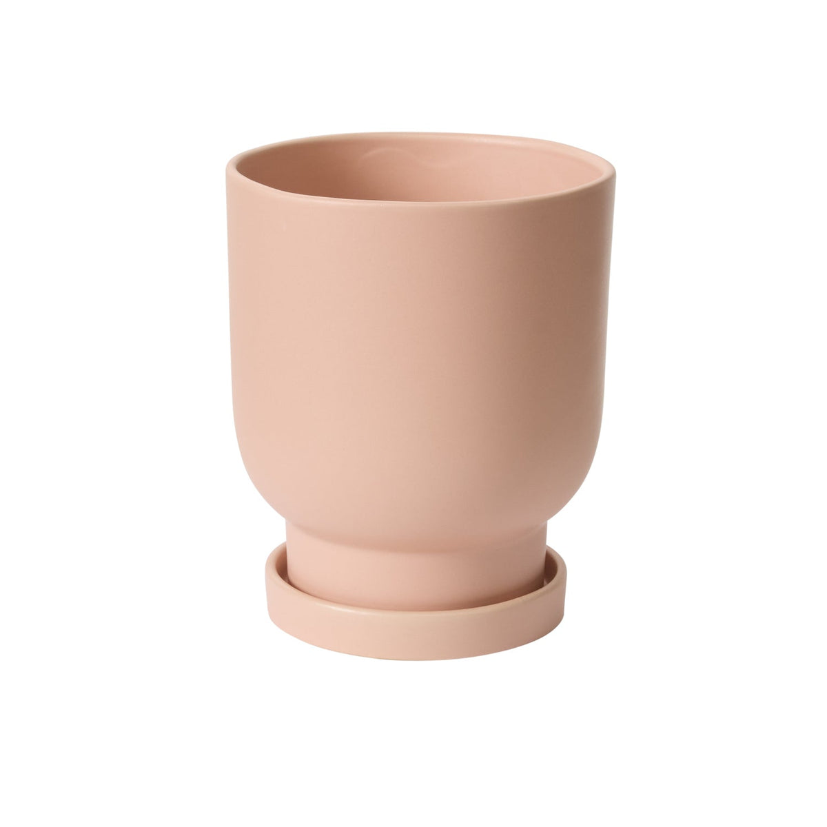 Tarrytown Peach Ceramic Planter with Saucer, 7 inch - Planty Love Co
