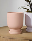 Tarrytown Peach Ceramic Planter with Saucer, 7 inch - Planty Love Co