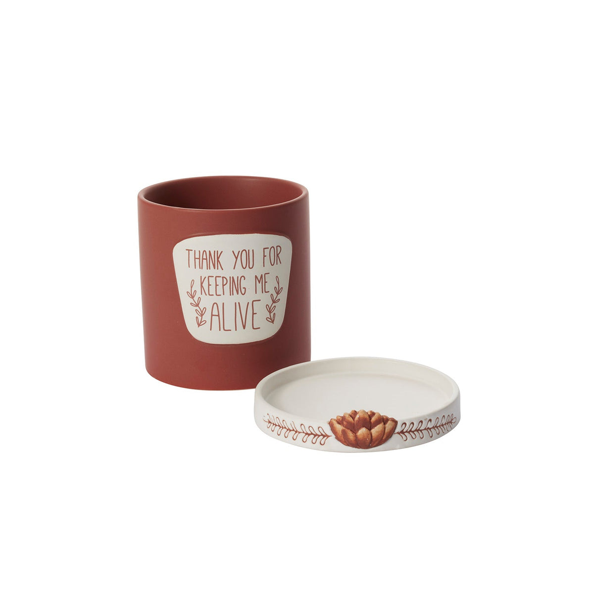 Thank You Brown Ceramic Planter with Drainage, 5 x 5.25 inch - Planty Love Co