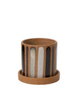 Truman Striped Ceramic Planter with Saucer, 6 inch - Planty Love Co
