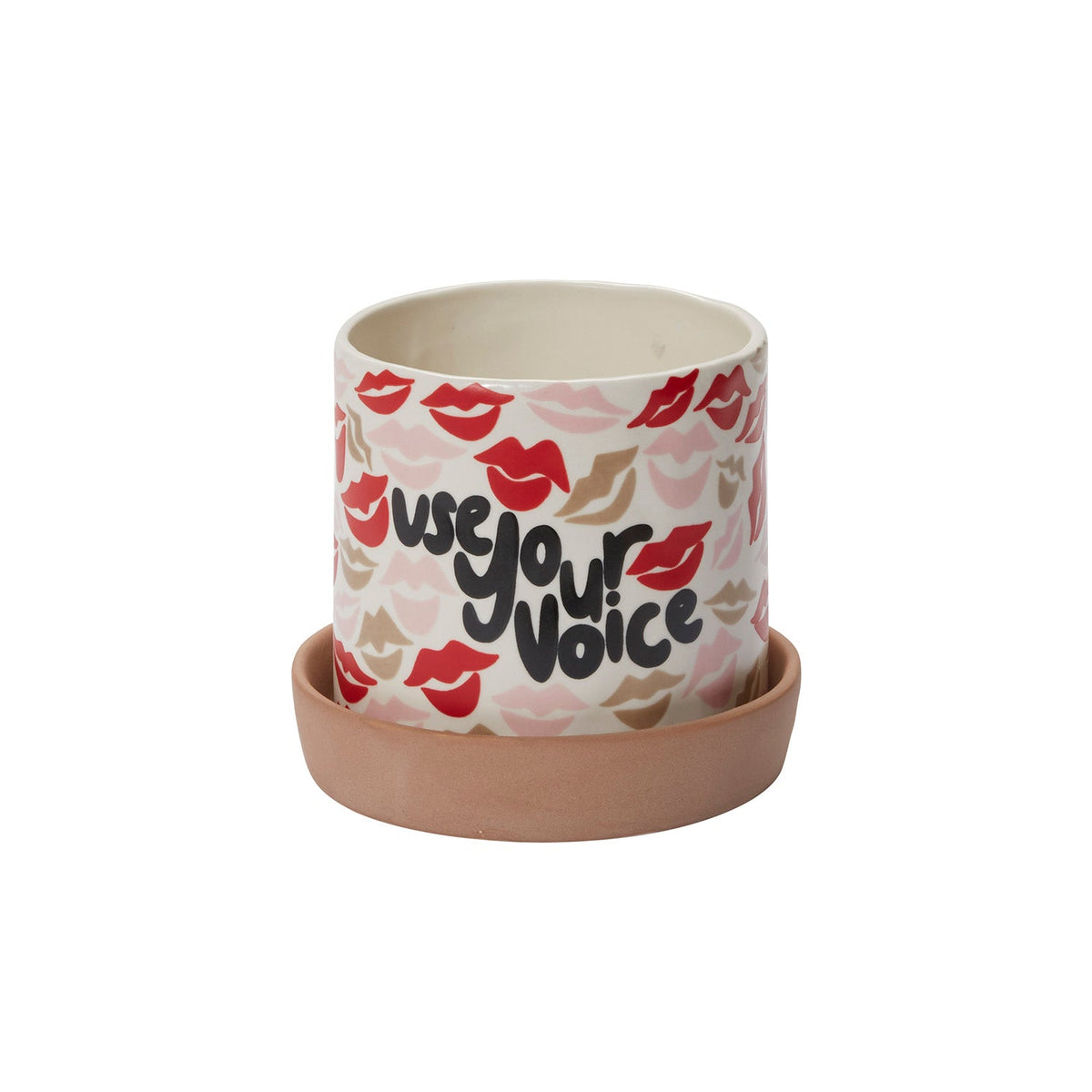 Use Your Voice Multicolor Ceramic Planter with Drainage, 5 x 5.25 inch - Planty Love Co